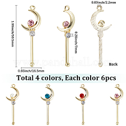 24 pz 4 colori lega strass grandi pendenti&nbsp;FIND-SC0024-08