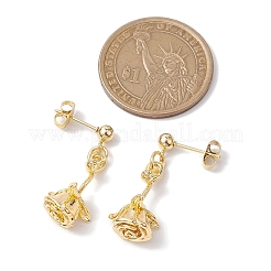 Laiton fleur pendentif boucles d'oreilles&nbsp;EJEW-TA00495
