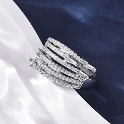 Anneaux en laiton micro pave clair zircone cubique&nbsp;LS-RJEW-S398-01P