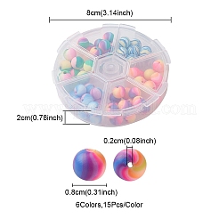 90 Stück 6 Farben handgefertigte Polymer Clay Perlen&nbsp;CLAY-YW0001-80