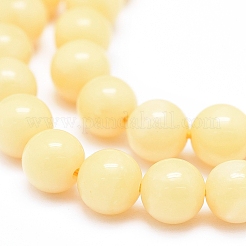 Chapelets de perles en jade jaune naturel&nbsp;G-D0010-02-6mm
