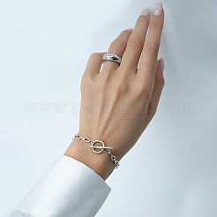 Set di bracciale e collana con catena geometrica in argento sterling s925 per l'uso quotidiano&nbsp;JM3454-2