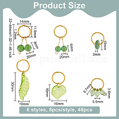 24 pz 6 stili perline di dreadlocks in plastica e vetro&nbsp;PALLOY-AB00069