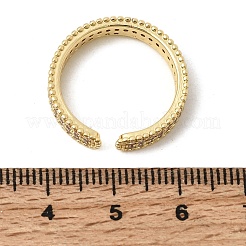 Messing Micro Pave klare Zirkonia Manschette offene Ringe&nbsp;RJEW-Z136-03G