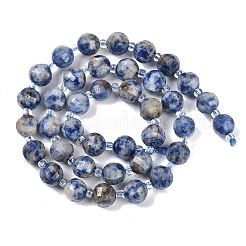 Perles de jaspe tache bleue naturelle&nbsp;G-G182-B31-03