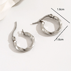 Boucles d'oreilles créoles torsadées en acier inoxydable 201 au design unique et à la mode&nbsp;TL6585