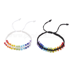 2 bracelet tressé en perles de verre faites à la main pour femmes&nbsp;BJEW-JB11946