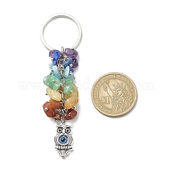 Porte-clés en perles de pierre gemme naturelle chakra&nbsp;KEYC-JKC00415-02