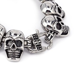 Halloween-Totenkopf-Armbänder aus 304 Edelstahl&nbsp;BJEW-N281-09