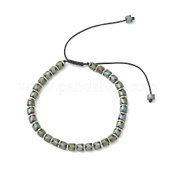 Bracelets tressés en perles de colonne et de disque d'hématite synthétique non magnétique&nbsp;BJEW-JB13300