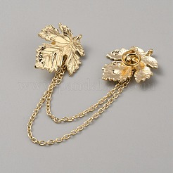 Doppia spilla a catena pendente a foglia d'acero&nbsp;JEWB-WH0030-17G