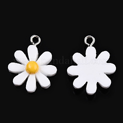 Pendentifs en résine opaque&nbsp;RESI-WH0037-01B