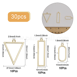 30 pièces 3 styles pendentifs en alliage à lunette ouverte&nbsp;FIND-CA0007-86