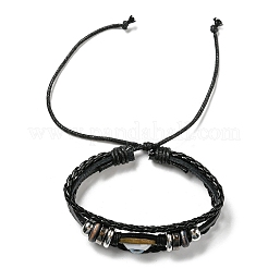 3 pièces 3 styles réglables tressés en simili cuir cordon ensembles de bracelets&nbsp;BJEW-F458-02
