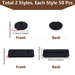 100 Stück 2 Stile PC-Kunststoff-Actionfigur-Display-Sockel&nbsp;ODIS-NB0001-66B