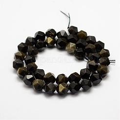 Natürliche goldenen Glanz Obsidian Perlen Stränge&nbsp;G-G682-27-6mm
