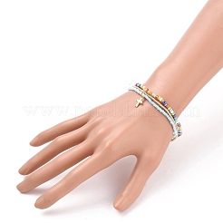 Pulseras de múltiples hilos de cuentas de semillas de vidrio&nbsp;BJEW-JB05627-M