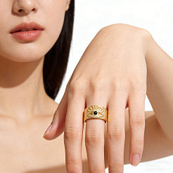 Anelli aperti con polsino in acciaio inossidabile 304 e strass per donna&nbsp;CV9797-1