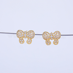 Elegantes pendientes con lazo de circonita cúbica transparente pavé de latón&nbsp;DH4416