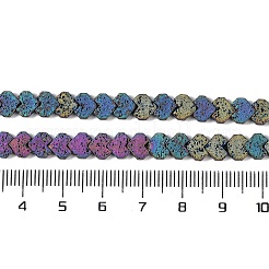 Brins de perles de pierre de lave naturelle galvanisées&nbsp;G-Q1009-G01-02C