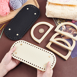 2 stücke 2 farben oval pu leder stricken häkeln taschen nagel boden shaper pads&nbsp;DIY-PH0029-30A