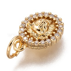 Messing micro pave klar zirkonia charme&nbsp;ZIRC-C020-54G