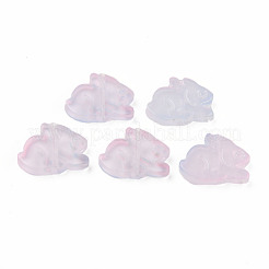Perle di vetro verniciato a spruzzo trasparente bicolore&nbsp;GLAA-Q092-03-C02