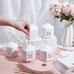 10 Stück Geschenkverpackungsbox aus Papier mit Sichtfenster und Kordel&nbsp;CON-WH0112-064B