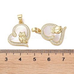 Pendenti in zirconi cubici trasparenti in micro pavè di ottone&nbsp;KK-B083-32A-G