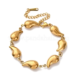 304 Edelstahl-Gliederarmbänder in Tropfenform für Damen&nbsp;LS-BJEW-L706-05G