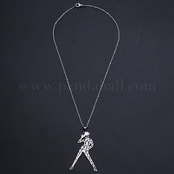 Colliers pendentifs en acier inoxydable 201 anti-ternissement&nbsp;NJEW-S105-JN619-45-1