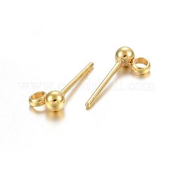 Ohrstecker-Beschläge aus 304er Edelstahl mit Kugeln&nbsp;STAS-P210-54G