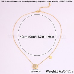 Collane con ciondolo rotondo piatto in acciaio inossidabile 304 con strass di cristallo per donna&nbsp;WG4D5C1-01