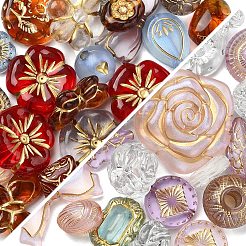 40pcs 5 couleurs perles acryliques transparentes&nbsp;MACR-YW0003-46A