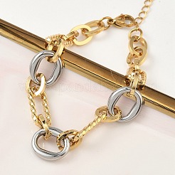 Bracelets à maillons ovales en acier inoxydable 304 pour femmes&nbsp;BJEW-A169-05GP