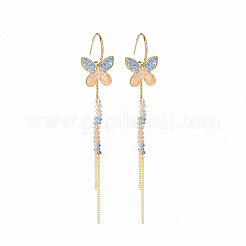 Micro ottone spianare zirconi orecchini pendenti&nbsp;PW-WG6FDAB-01