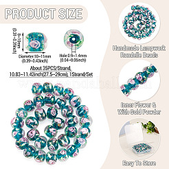 1 brin de perles rondelles artisanales en verre filé à la main&nbsp;LAMP-TA0002-72F