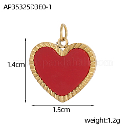Pendentifs en acier inoxydable 304 émaillés&nbsp;STAS-OY005-92G