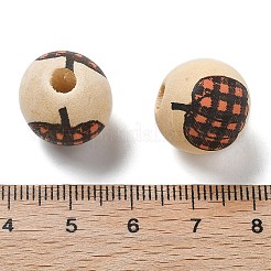 Perles européennes en bois de schima imprimées pour Halloween&nbsp;WOOD-G023-07A