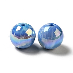 Placage uv perles acryliques irisées arc-en-ciel opaques&nbsp;MACR-D063-01A-02