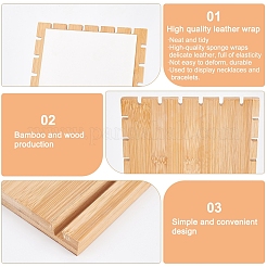 Espositori multipli per collane in legno di bambù&nbsp;NDIS-WH0009-13A-WH