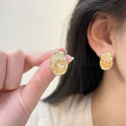 Boucles d'oreilles puces en alliage et verre&nbsp;WGA8529-01