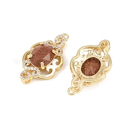 Pendenti in zirconi cubici trasparenti in micro pavè di ottone&nbsp;KK-H257-08C-G01