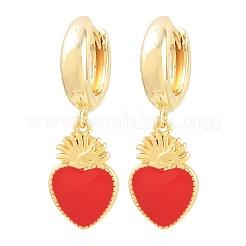 Orecchini a cerchio in ottone per San Valentino&nbsp;EJEW-Z164-11G-02