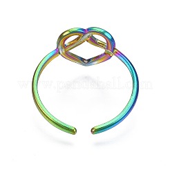 Bague manchette en acier inoxydable 304 en forme de cœur&nbsp;RJEW-N038-054