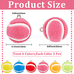 12pcs 6 Farben Stoffanhänger&nbsp;FIND-SC0021-48