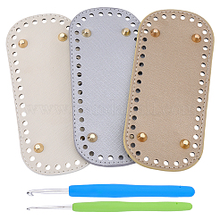 3 stücke 3 farben oval pu leder diy handtasche boden&nbsp;DIY-CL0002-32
