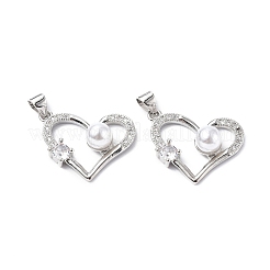 Placage de rack écologique pendentifs en zircone cubique micro pave en laiton&nbsp;KK-F845-43P