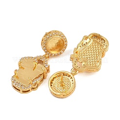 Boucles d'oreilles en laiton micro pave clair zircone cubique accessoires&nbsp;KK-Z122-16G