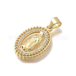Pendentifs avec zircon cubiques à micro-pavés en laiton&nbsp;KK-D431-040G